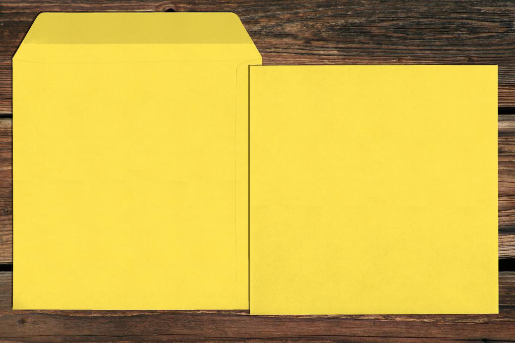 Versandtaschen 220x220 mm Nassklebend Kanariengelb 120 g/qm